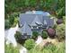 Stunning aerial view of the estate featuring a pool, lush landscaping, and a meticulously maintained home at 754 Olde Thompson Creek Ct Rd, Apex, NC 27523