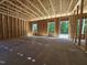 Framed garage featuring natural light and exposed framing at 79 Mildred Dr, Broadway, NC 27505
