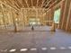 Open-concept interior view showcases the exposed framing and natural light at 79 Mildred Dr, Broadway, NC 27505