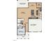 Detailed first-floor plan showing the layout of the kitchen, Gathering room, bedroom, and garage at 1038 Beacon Hill Rd # 46, Lillington, NC 27546