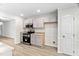 Kitchen with gray cabinetry and stainless steel appliances at 104 Planetree Ln, Cary, NC 27511