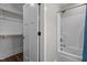 Bathroom view of shower/tub combo and walk-in closet at 1914 Jack Rd, Clayton, NC 27520