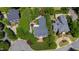Aerial view of the property showcasing its manicured lawn, mature trees, and surrounding neighborhood at 205 Buncombe St, Raleigh, NC 27609