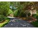 Long driveway leading to the home, lined with mature trees and landscaping at 205 Buncombe St, Raleigh, NC 27609