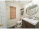 Bathroom features a decorative mirror and an updated vanity at 3004 Red Cir, Willow Springs, NC 27592