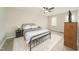 Bedroom features a comfortable bed, soft rug, neutral walls and a ceiling fan at 3004 Red Cir, Willow Springs, NC 27592