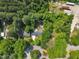 A bird's eye view of the property showcasing a serene streetscape and lush greenery around the home at 424 Raleigh View Rd, Raleigh, NC 27610