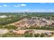 Wide aerial view of the area including scrap yard and a distant city skyline at 424 Raleigh View Rd, Raleigh, NC 27610