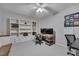 Dedicated home office featuring built-in shelves and a workspace, ideal for productivity at 4306 Brynwood Ave, Durham, NC 27713