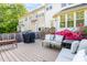 This home features a back deck area perfect for relaxing and entertaining with views of the lush surroundings at 521 Village Loop Dr, Apex, NC 27502