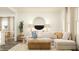 Bright living room featuring comfortable seating and decor, adjacent to a dining area at 529 Morning Light Dr, Angier, NC 27501