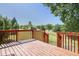 Backyard deck offers clear views and outdoor space at 5456 Grand Traverse Dr, Raleigh, NC 27604