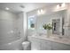 Clean bathroom with double vanity, soaking tub, and modern fixtures at 680 Beacon Hill Rd # 52, Lillington, NC 27546