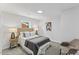 Bedroom with neutral colored decor, lamps and soft carpet at 806 Martin Luther King Jr Dr, Smithfield, NC 27577