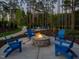 Charming community firepit area with Adirondack chairs nestled amongst the trees for cozy outdoor gatherings at 816 Still Willow Ln, Wendell, NC 27591