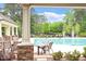 Resort-style pool area with comfortable seating, offering a relaxing and luxurious outdoor experience at 913 S South Bend Dr, Durham, NC 27713