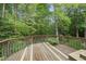 Wooden deck surrounded by lush greenery at 927 Jones Wynd, Wake Forest, NC 27587