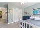 Comfortable bedroom with a view into the hallway, closet and blue dresser at 1007 Grandover Dr, Durham, NC 27713