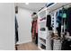 Well-organized walk-in closet with custom shelving and ample storage space at 106 Silverwood Ln, Cary, NC 27518