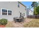 Backyard patio with dining table and chairs, ideal for outdoor gatherings at 114 Red Robin Rd, Durham, NC 27703