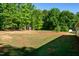 Large backyard with mature trees and ample open space at 116 Shawnee Dr, Louisburg, NC 27549