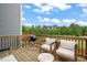 Back deck features a grill, outdoor furniture, and views of the surrounding trees and blue sky at 138 Boarstall Crk, Durham, NC 27707