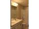 This bright bathroom features double sinks, vanity and a shower-tub combo at 1403 Reading Ct # 75 Kl, Burlington, NC 27217