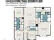 Second floor layout featuring bedrooms, bathrooms, laundry, and loft with closet sizes labeled at 144 Elk Stone Trl, Garner, NC 27529