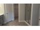 Bathroom with gray vanity and tiled shower stall at 1635 Pecan Drive # 26, Nashville, NC 27856