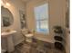 Cozy bathroom featuring a pedestal sink, toilet, and decorative artwork and plant at 1640 Pecan Drive # 44, Nashville, NC 27856