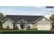 Charming single-story home featuring a covered entrance, gray siding, and a two-car garage at 1640 Pecan Drive # 44, Nashville, NC 27856