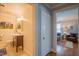 Half bath with pedestal sink and a doorway to a living area at 1714 Carson St, Raleigh, NC 27608