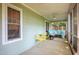 Inviting screened-in patio with comfortable seating and yellow chairs perfect for relaxing outdoors at 1714 Carson St, Raleigh, NC 27608