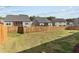 Fenced backyard of property features a lawn and views of neighboring homes at 1816 Sandoval Dr, Durham, NC 27703