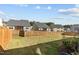 Fenced backyard of property features a lawn and views of neighboring homes at 1816 Sandoval Dr, Durham, NC 27703