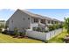 Back exterior of the home shows a fenced yard, landscaping, and patio at 191 Enterprise Dr, Clayton, NC 27520