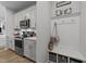 Modern kitchen with stainless steel appliances, ample storage, and stylish decor at 191 Enterprise Dr, Clayton, NC 27520