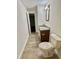 Bathroom featuring a vanity with sink, toilet, mirror, and tile flooring at 192 Misty Hollow Rd, Timberlake, NC 27583