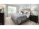 Serene bedroom features comfortable bedding, soft lighting, and large windows at 246 Elyse Overlook Loop, Sanford, NC 27332