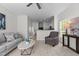 Comfortable living room with modern furniture and decor and an open doorway at 2713 Wyntercrest Ln, Durham, NC 27713