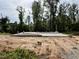 New home foundation on a wooded lot, showcasing the initial stages of construction and serene surroundings at 327 Bishop Ln, Sanford, NC 27330