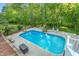 Sparkling in-ground pool surrounded by lush greenery and lounge chairs for ultimate relaxation and enjoyment at 3440 Black Bear Cv, Burlington, NC 27215