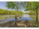 Dock with chairs on the lake, perfect for relaxing and enjoying the view at 435 Salt And Light Ln, Henderson, NC 27537
