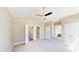 Spacious bedroom featuring vaulted ceilings, a ceiling fan, and a cozy window seat at 6715 Princeton Kenly Rd, Princeton, NC 27569