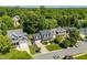 Aerial view of beautiful home with lush landscaping and neighboring houses at 10320 Crisp Dr, Raleigh, NC 27614