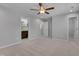 Spacious main bedroom with a ceiling fan, ensuite bathroom, and walk-in closet at 138 Yellow Jacket Rdg, Clayton, NC 27520