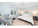Relaxing bedroom with light blue walls, lots of natural light, and a coastal theme at 1712 Briarforest Pl, Raleigh, NC 27615