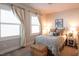 Cozy bedroom with natural light, decorative bedding, and stylish window treatments for a restful retreat at 201 Annabelle Blue Drive, Wake Forest, NC 27587