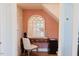Charming home office nook features a classic desk, decorative window, and warm, inviting decor at 201 Annabelle Blue Drive, Wake Forest, NC 27587