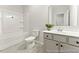 Fresh bathroom featuring a tub with shower, toilet, and vanity with a stylish sink and fixtures at 207 Curling Creek Dr # 300P, Clayton, NC 27527